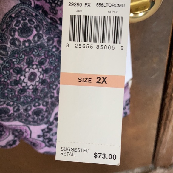 Ruby Rd paisley boho print pullover dress size 2X - Picture 15 of 16